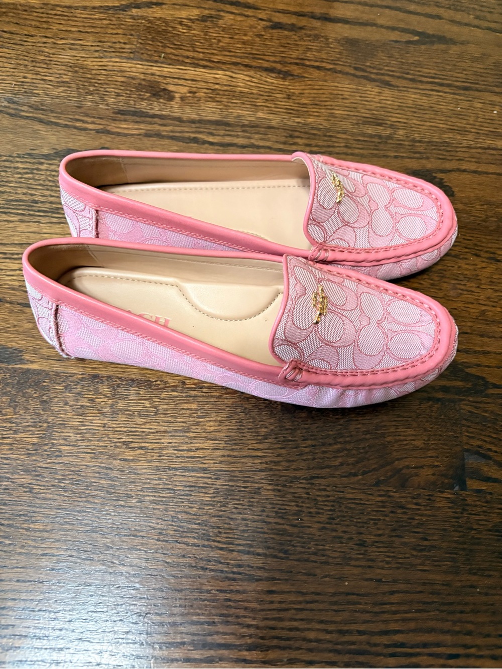 Coach Pink Signature Canvas Loafers